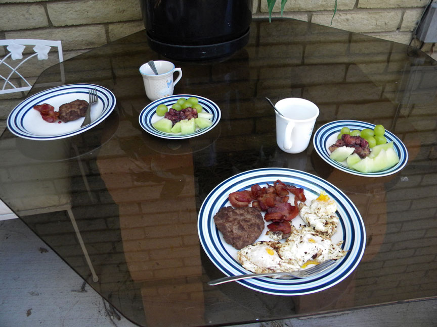 Breakfast on the private patio