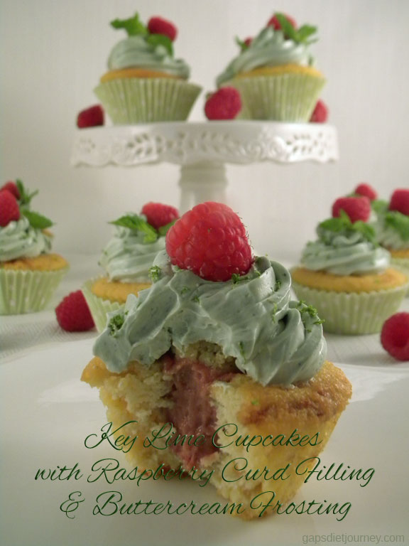 Key Lime Cupcakes with Raspberry Curd Filling