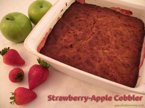 Strawberry Apple Sponge Cake Cobbler
